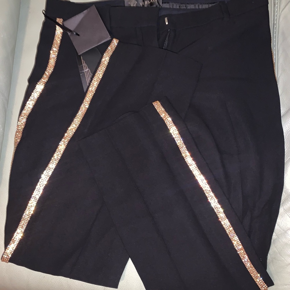 Versace pants With Crystal Trimon sides